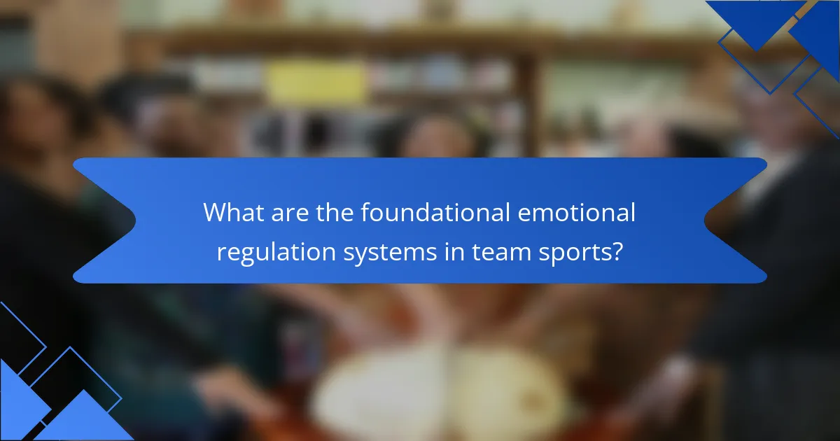 What are the foundational emotional regulation systems in team sports?