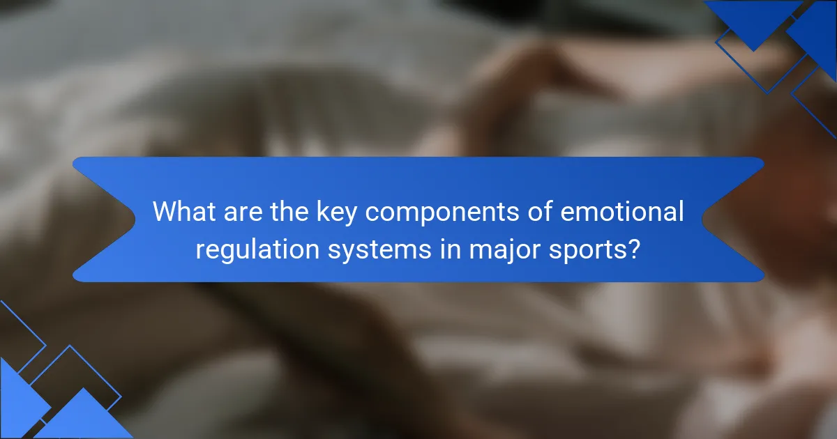 What are the key components of emotional regulation systems in major sports?