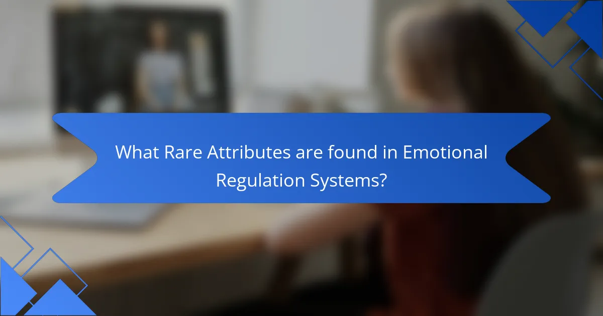 What Rare Attributes are found in Emotional Regulation Systems?