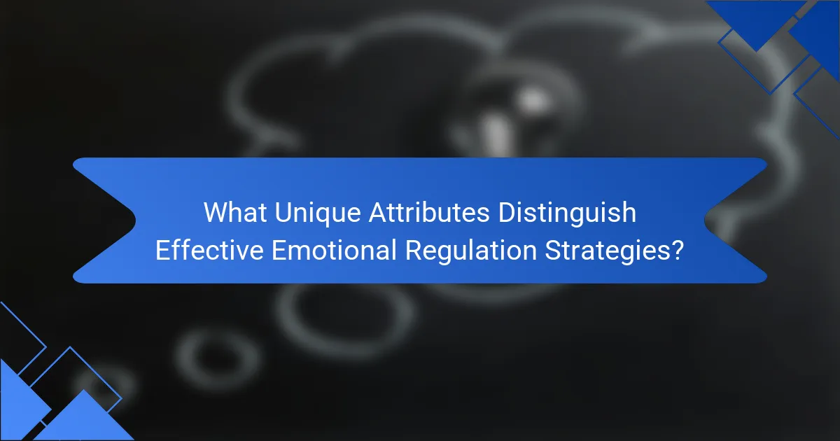 What Unique Attributes Distinguish Effective Emotional Regulation Strategies?