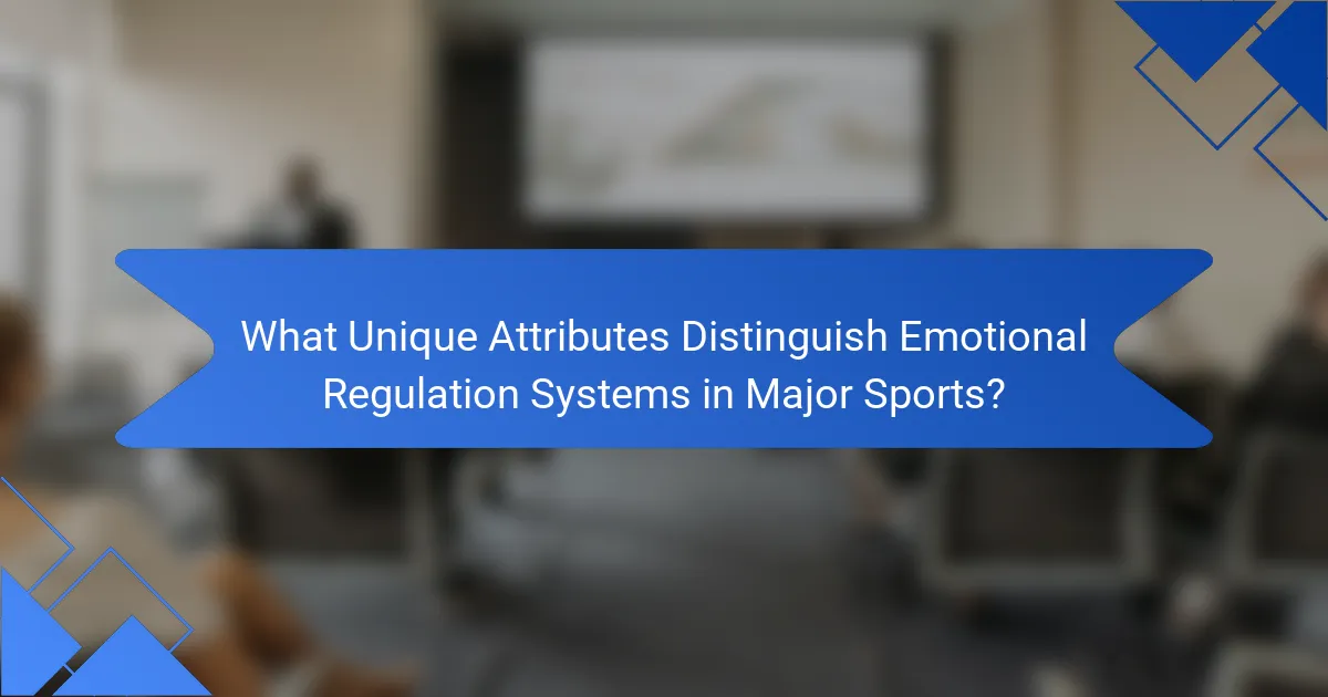 What Unique Attributes Distinguish Emotional Regulation Systems in Major Sports?