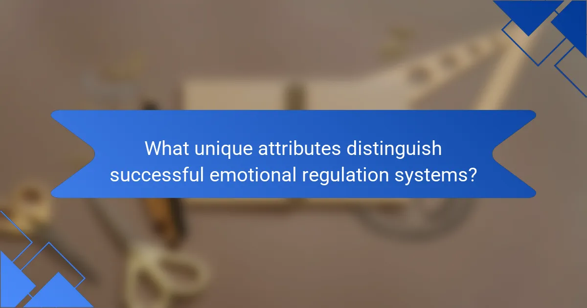What unique attributes distinguish successful emotional regulation systems?
